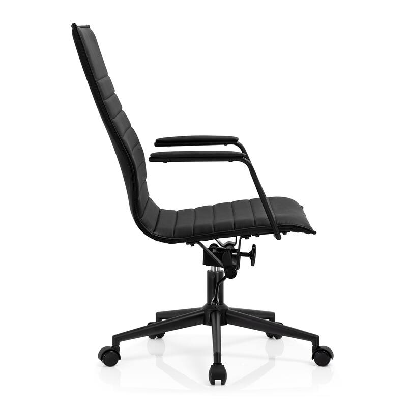 Executive Ribbed Ergonomic High Back Modern Office Chair With Arms Conference Room Guest Bedroom Work Task Hotel Computer