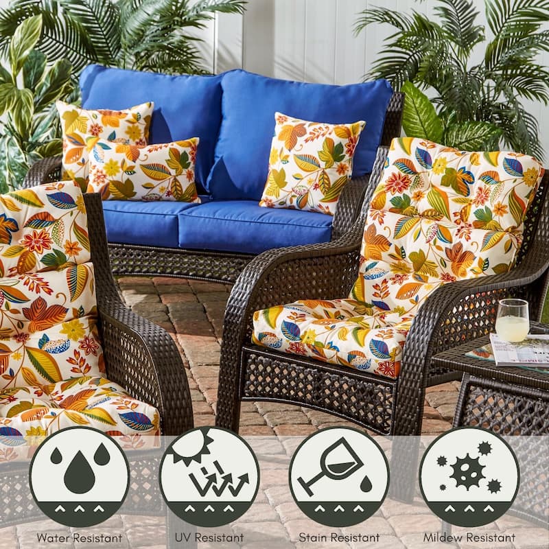 Outdoor 44x22-inch Esprit Floral High Back Chair Cushion (Cushion Only)