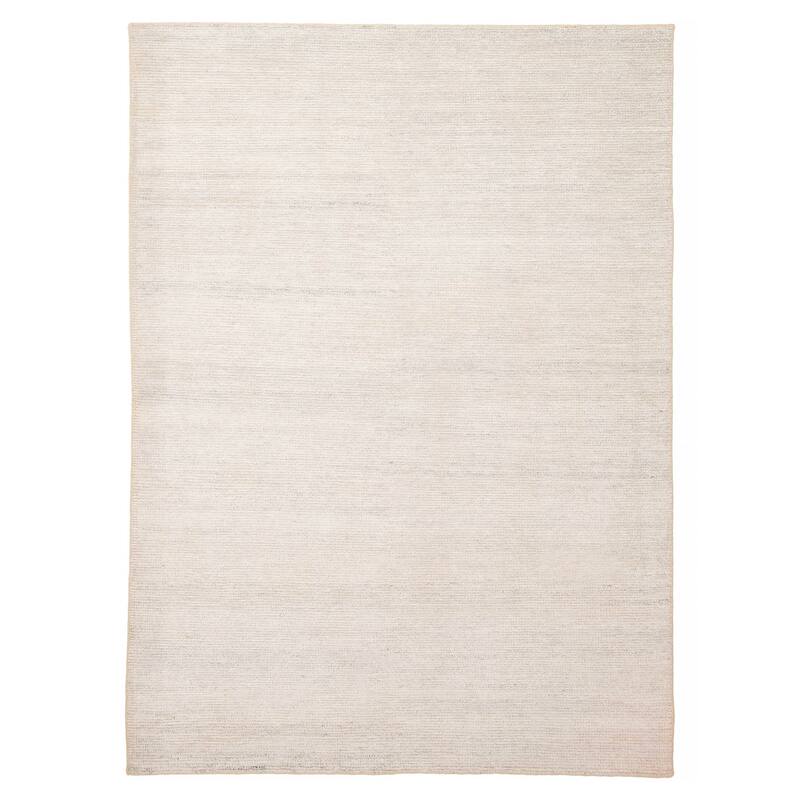 ECARPETGALLERY Hand-knotted Tangier Light Grey Wool Rug - 5'3 x 7'6 - Light Grey - 5'3 x 7'6