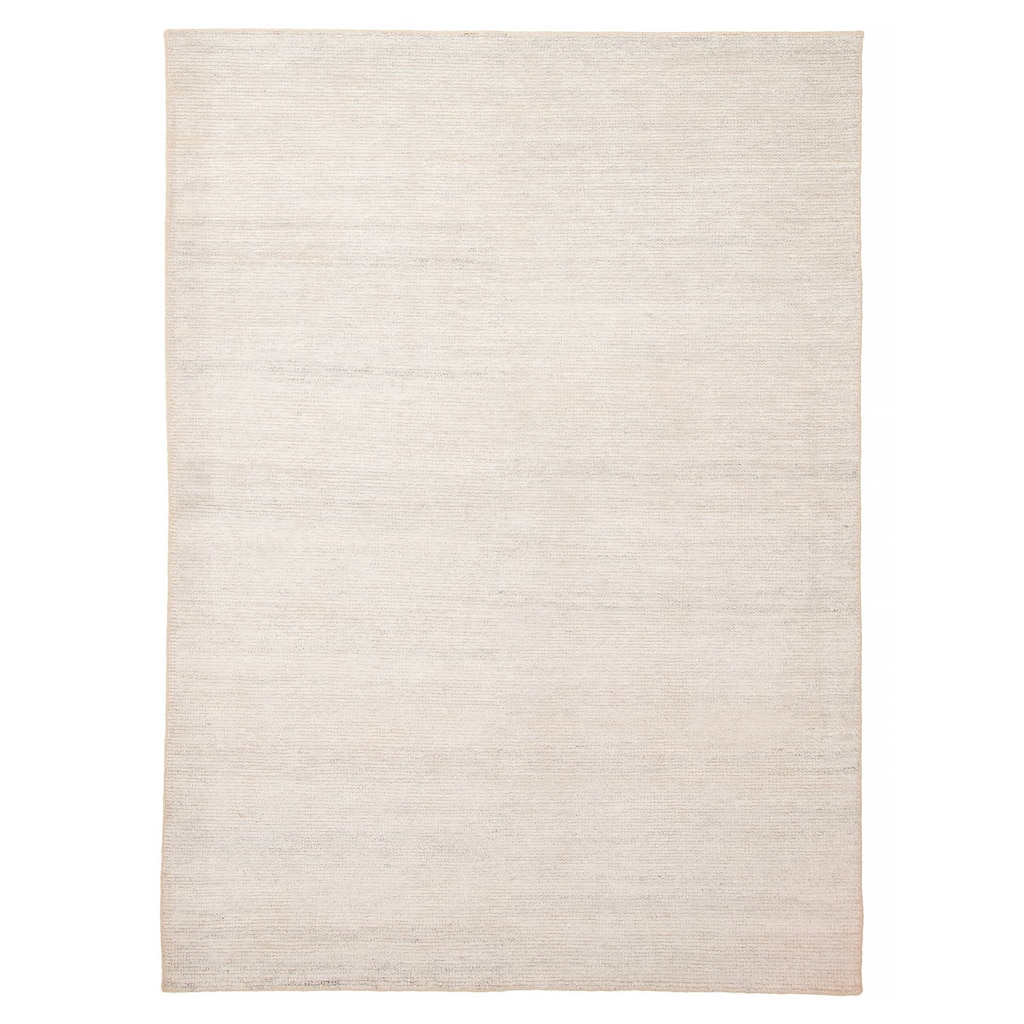ECARPETGALLERY Hand-knotted Tangier Light Grey Wool Rug - 5'3 x 7'6