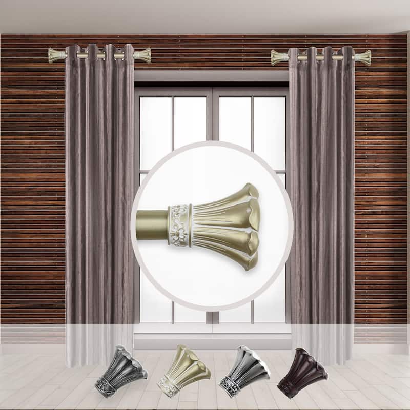 Side Window Curtain Rod Set - 1" Rod, 12-20" Length, Light Gold Finish (2-Pack) - 20