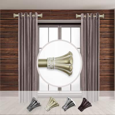 Side Window Curtain Rod Set - 1" Rod, 12-20" Length, Light Gold Finish (2-Pack) - 20