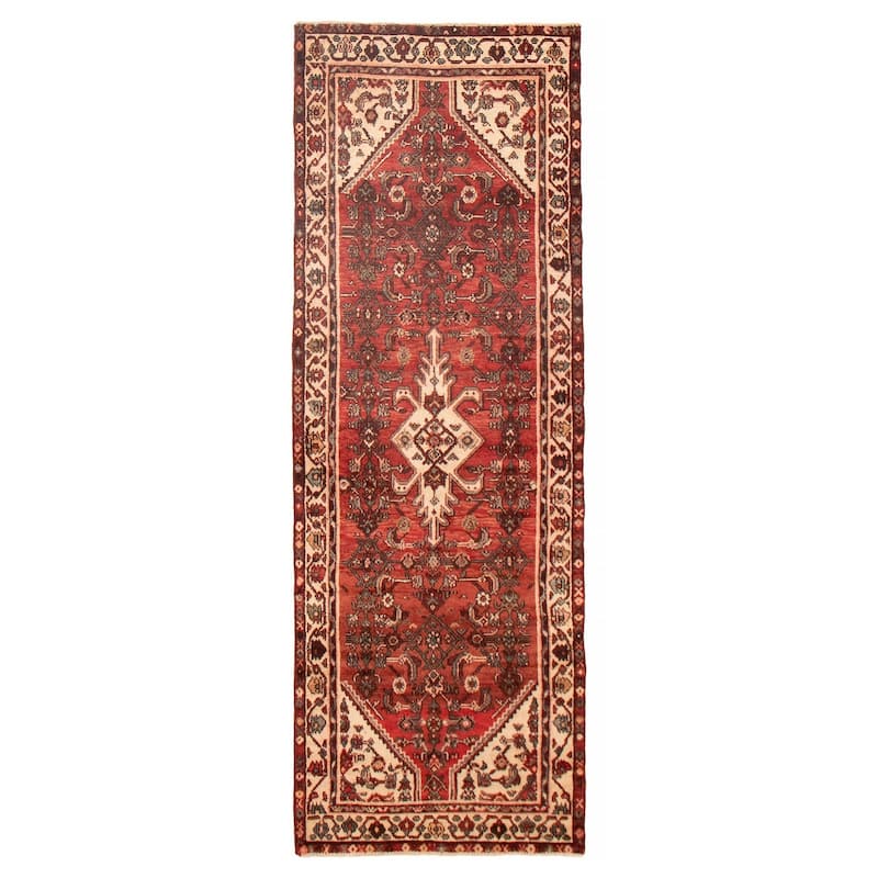 ECARPETGALLERY Hand-knotted Andelz Red Wool Rug - 2'11 x 8'8 - Red - 2'11 x 8'8