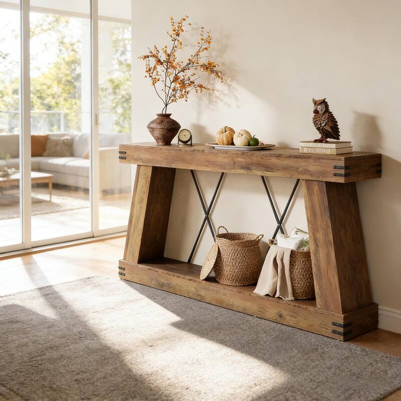 Two-Tier Side Table, Unique Entryway Table, Functional Console Table