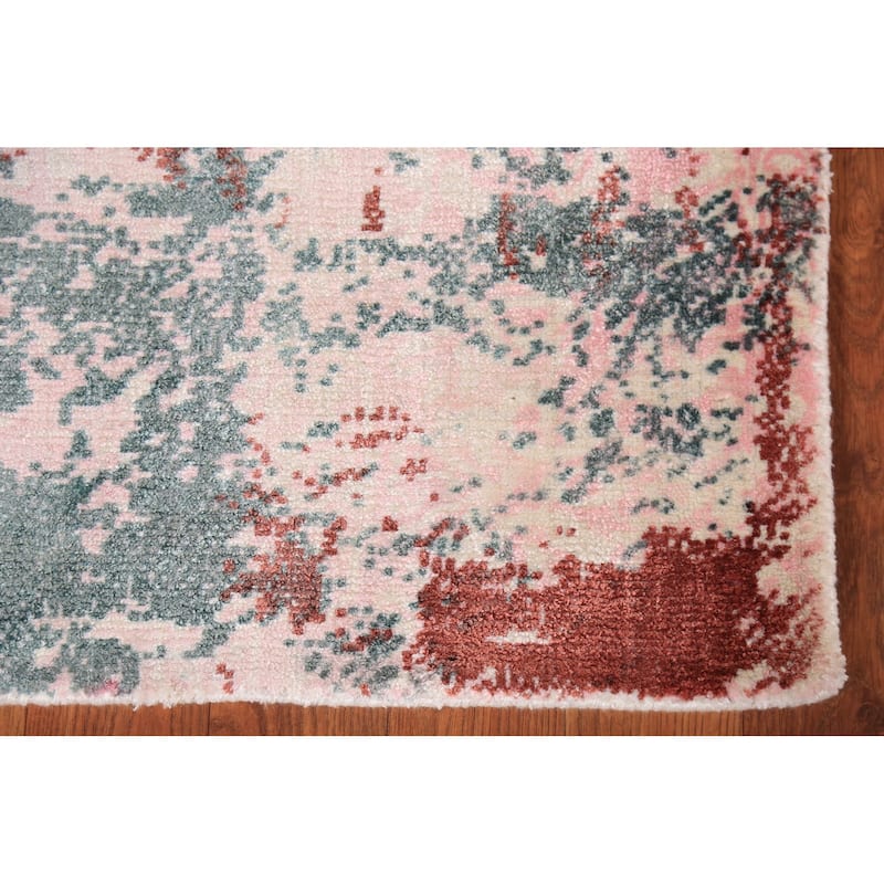 Contemporary Abstract Oriental Area Rug Hand-Knotted Wool Carpet - 3'6"x 5'4"
