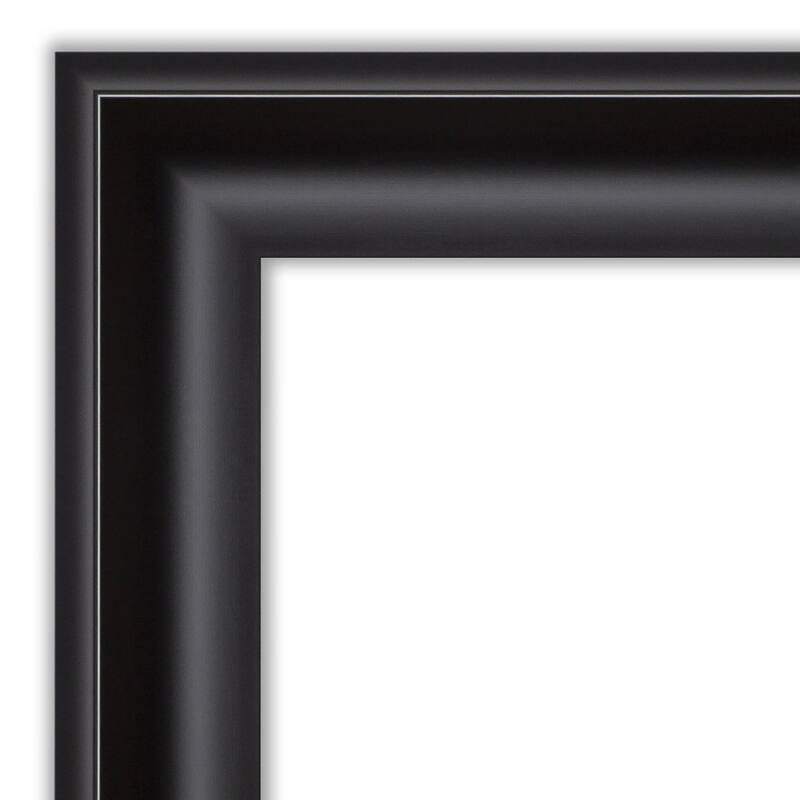 Non-Beveled Full Length On The Door Mirror - Black Frame