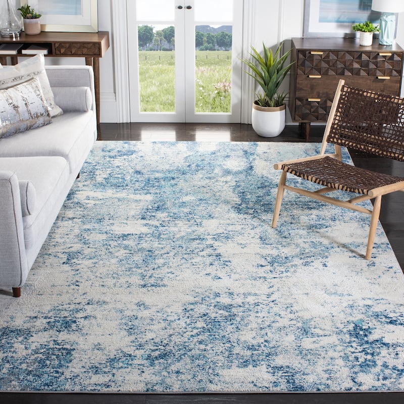 SAFAVIEH Brentwood Malissie Modern Abstract Rug - 8' x 10' - Ivory/Navy