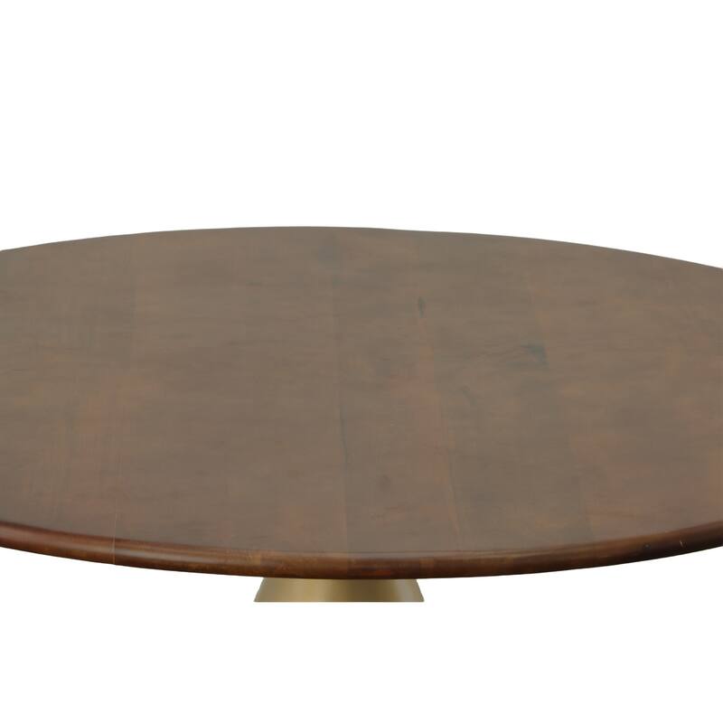 Carolina Living Gio 54" Pedestal Dining Table - Elm/Gold