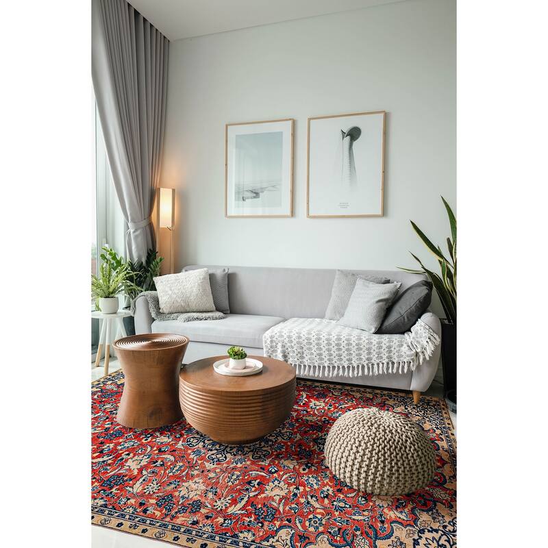 ECARPETGALLERY Hand-knotted Kayseri Vintage Red Wool Rug - 7'1 x 10'8