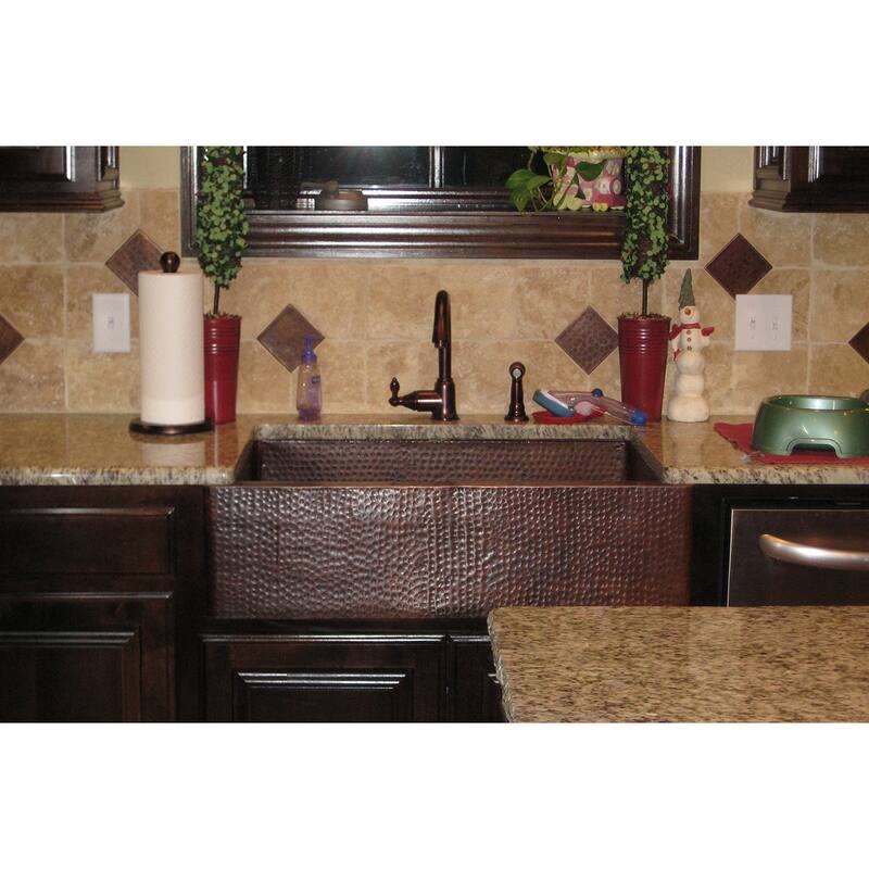 4" x 4" Hammered Copper Tile - Quantity 8 (T4DBH_PKG8)