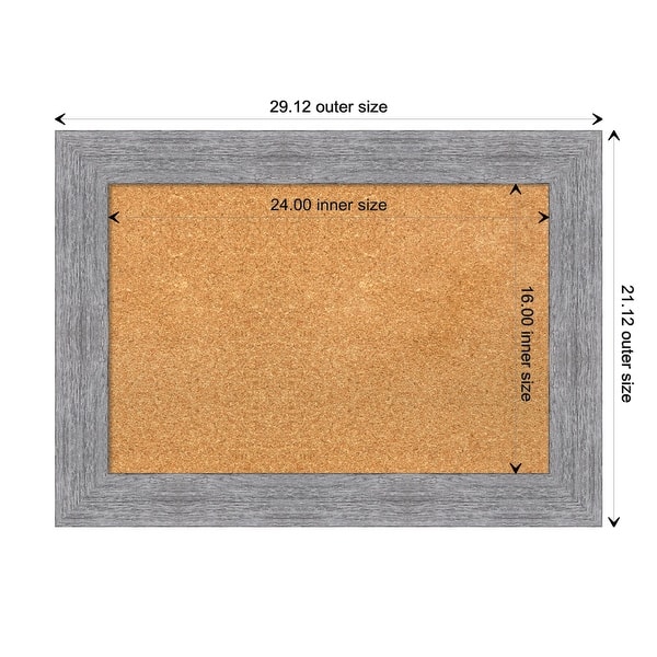dimension image slide 6 of 10, Bark Rustic Framed Cork Bulletin Memo Board