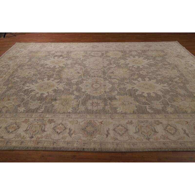 Vegetable Dye Oushak Turkish Area Rug Oriental Handmade Wool Carpet - 8'6"x 11'9"