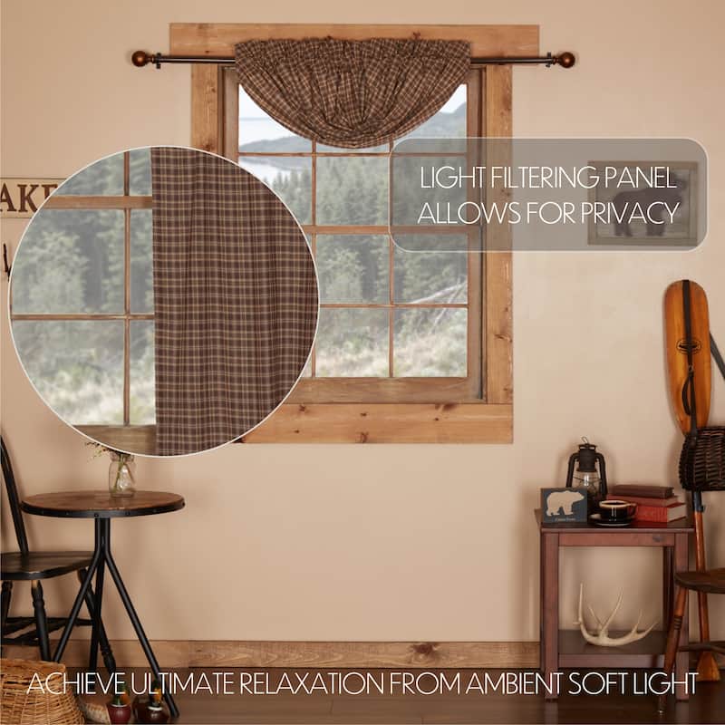 Sawyer Mill Plaid Swag Set - Swag 36x36x16 - Swag 36x36x16 - Country Red/Dark Tan