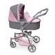 preview thumbnail 1 of 9, Badger Basket Daydream Multi-Function Single Doll Pram & Stroller - Gray/Pink