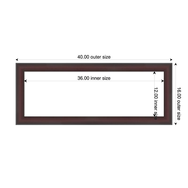 Grand Narrow Framed Dry Erase Magnetic Board - 40 x 16 in - Grand Cherry Narrow