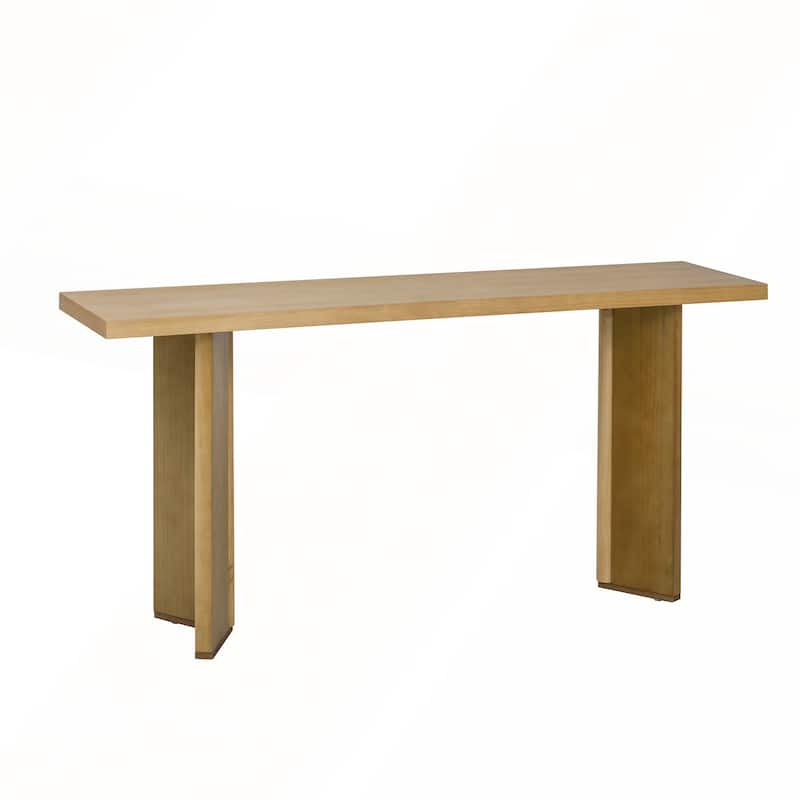 Stylish Console Table with Pine Veneer and Geometric Legs