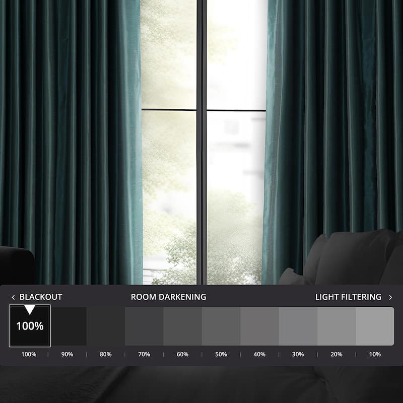 Exclusive Fabrics Blackout Extra Wide Faux Dupioni Curtain (1 Panel)
