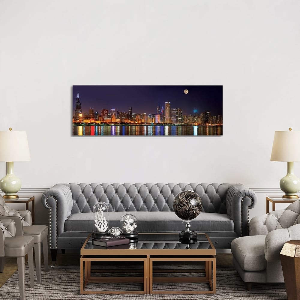iCanvas "Chicago Cubs Pride Lighting Across Downtown Skyline II, Chicago, Illinois, USA" by Panoramic Images Canvas Print