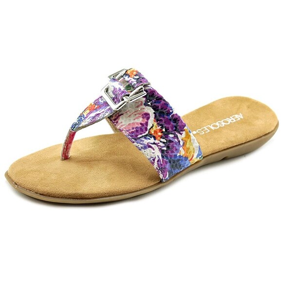 Aerosoles Savvy Women Open Toe Leather Pink Thong Sandal
