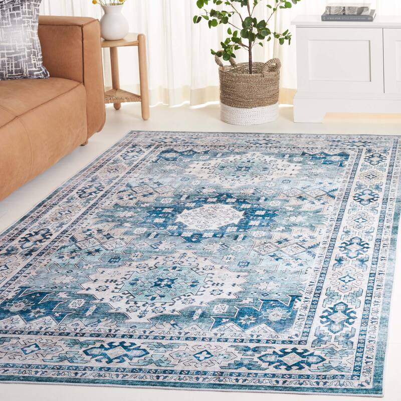 SAFAVIEH Arizona Michie Vintage Rug - 6' x 9' - Sage/Aqua