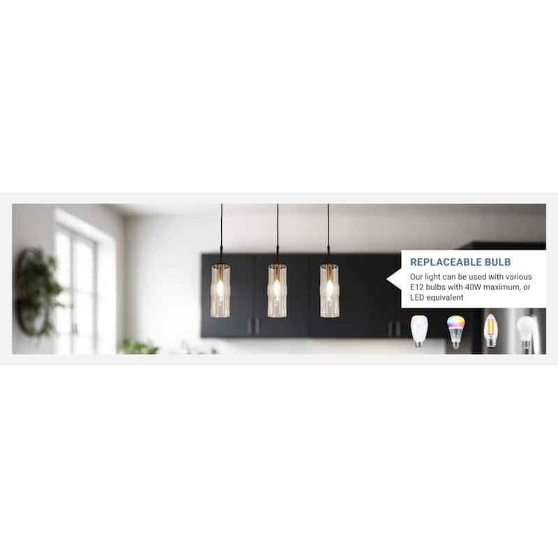 Kenroy Home Caulford 3-Light Island Light - Black