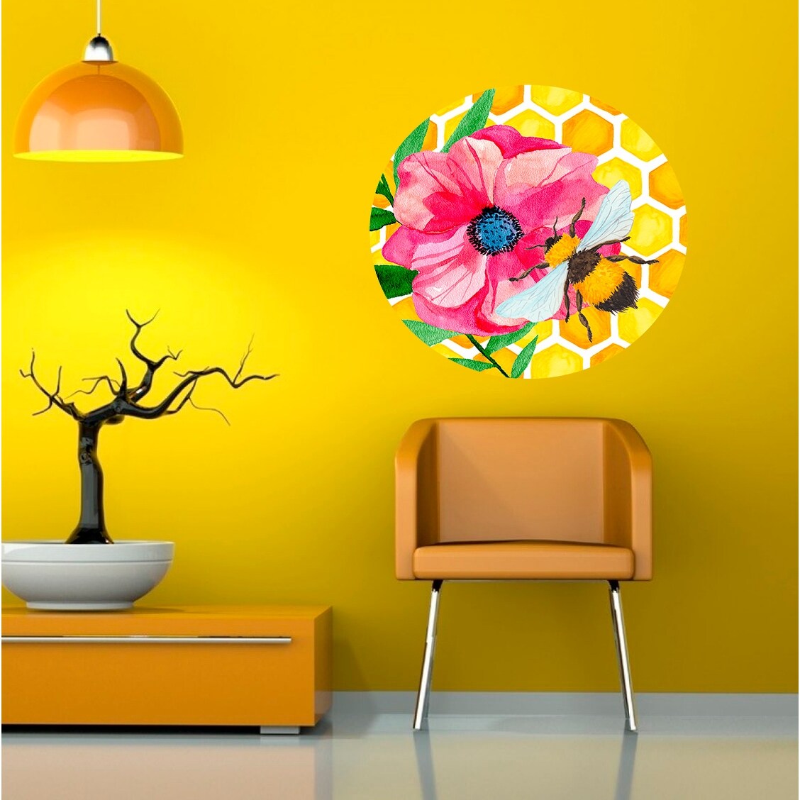Flower Bee Wall Decal, Flower Bee Wall sticker, Flower Bee - Picture 8 of 14