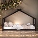 preview thumbnail 11 of 27, Twin Size Playhouse Design House Bed Wood Bed,Solid Construction For Bedroom