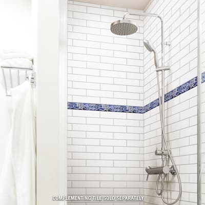 Merola Tile Captain Aquatico Deep Blue 2" x 7-7/8" Ceramic Wall Trim - (1 Tile)
