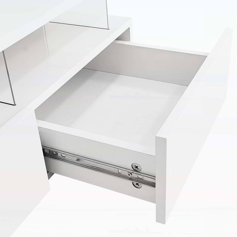 Modern Design Lift-Top Coffee Table with 2 Drawers,LED Lights for Living Room