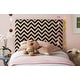 preview thumbnail 4 of 2, SAFAVIEH Ziggy Black/Off-White Upholstered Chevron Headboard (Twin)