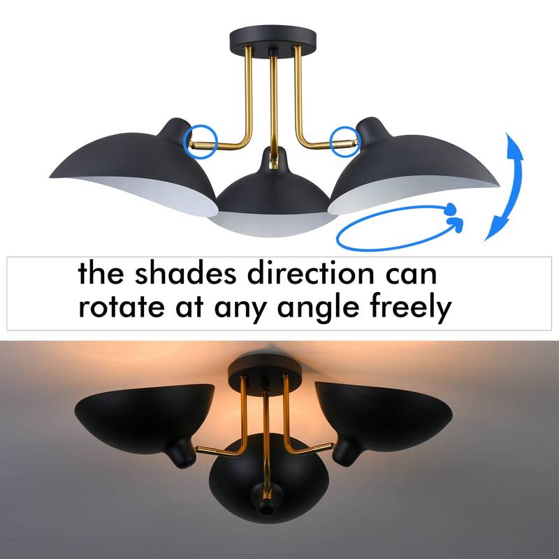 Symi Farmhouse Multi-Directional Ceiling Spot Light Matte Black - Black & Brass