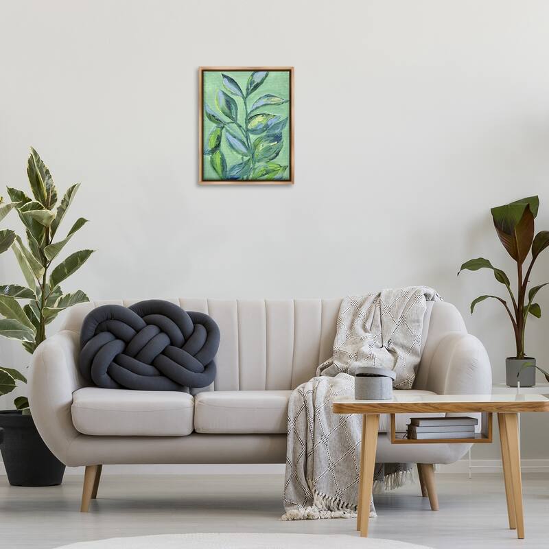 Stupell Leafy Plant Foliage Framed Floater Canvas Wall Art Design By Nikita Jariwala