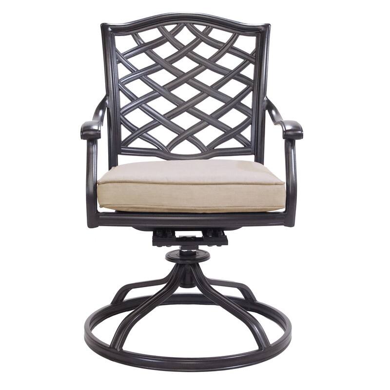 Deer Lake Aluminum Dining Swivel Chairs with Cushions (Set of 2) by Havenside Home