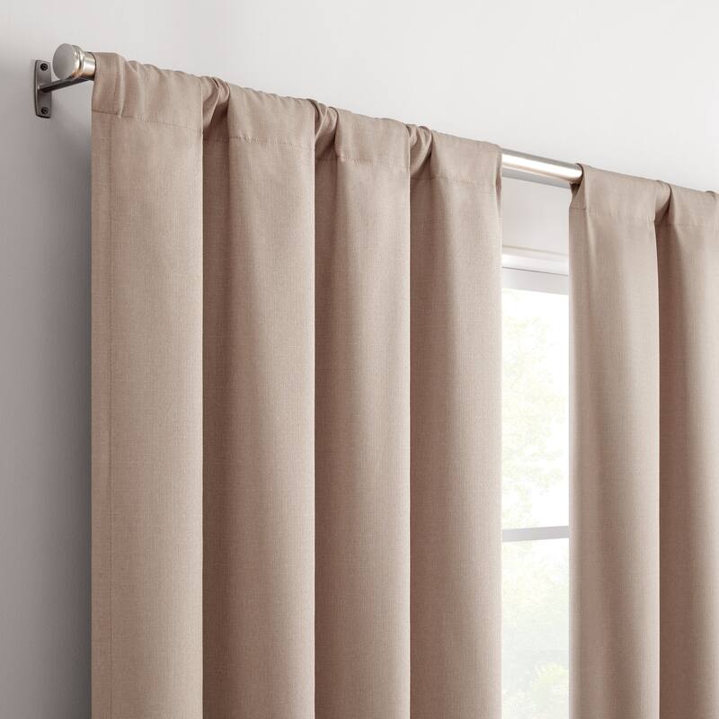 Eclipse Cannes Magnitech 100% Blackout Curtain, Rod Pocket Window Curtain Panel, Seamless Magnetic Closure (1 Panel)