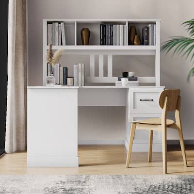 Modern Multifunctional L-Shaped Wooden Computer Desk