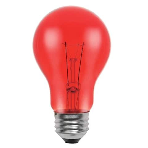 Westinghouse 3446 A-Line A19 Incandescent Bulb, Clear, Red, 25 Watts