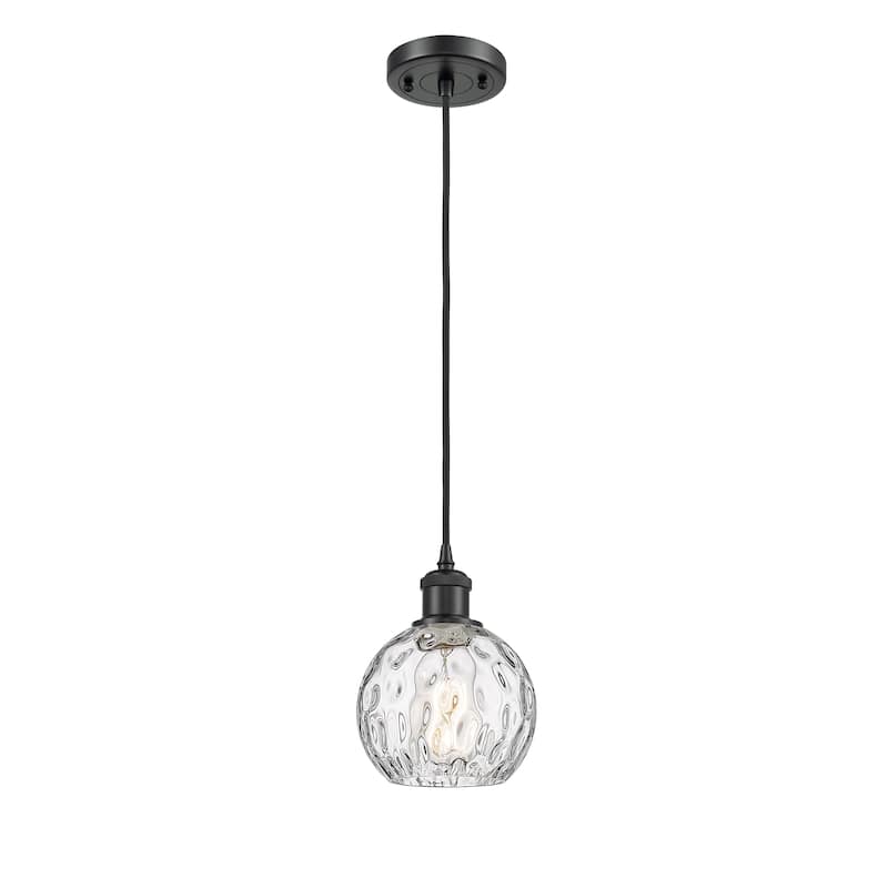 Innovations Lighting Ballston Athens Water Glass 1 Light 6" Cord Hung Mini Pendant - Matte Black