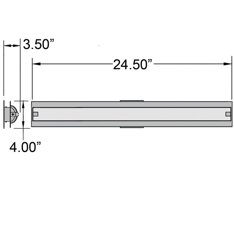 Access Lighting Geneva Vanity Light - Brushed Steel Finish - Dedicated LED - 3000K