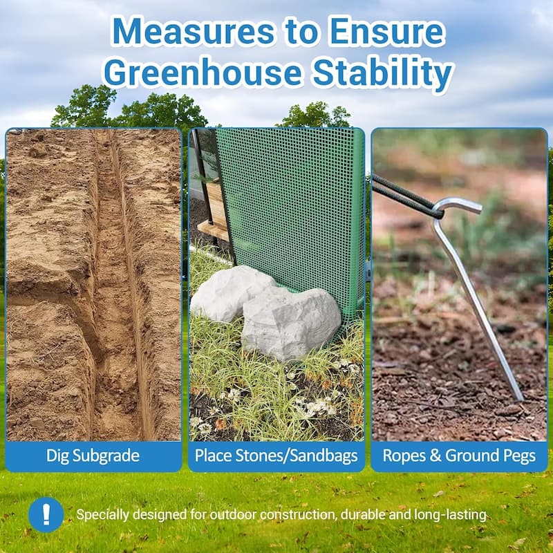 15x6.5x6.5FT Outdoor Walk-in Tunnel Greenhouse with 8 Ventilated Mesh Windows & Roll-Up Door