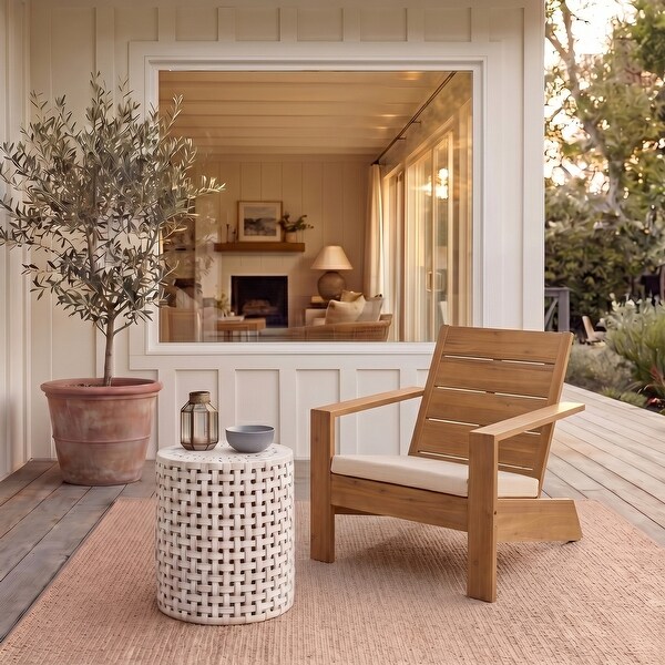 SAFAVIEH Outdoor Patio Furniture Chania Adirondack Chair, Solid