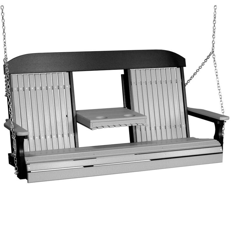 Poly Lumber Classic Swing - 5' - Dove Gray & Black