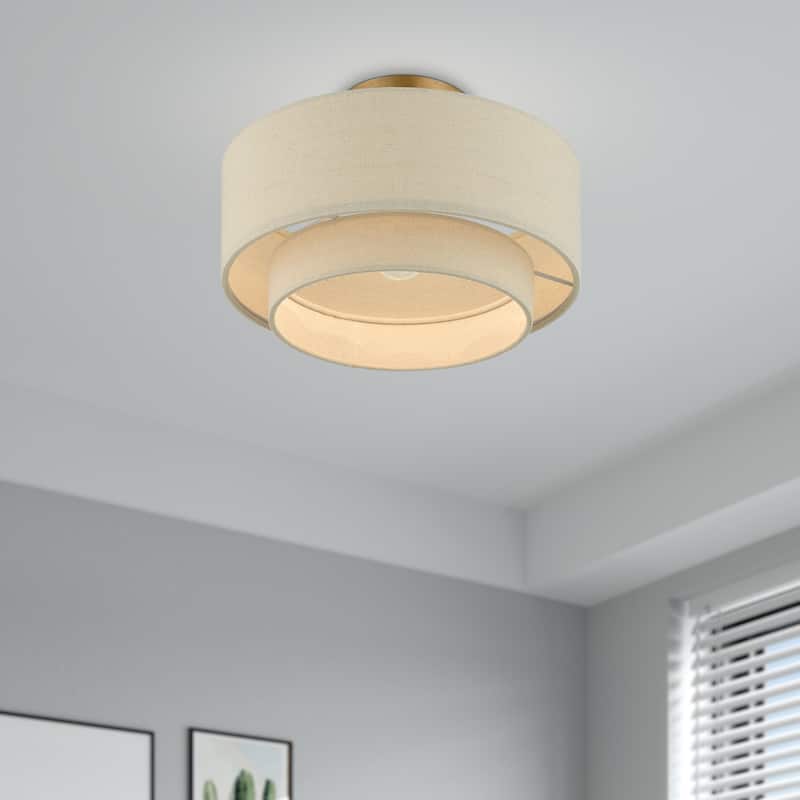 Livex Lighting 58896 Bellingham 13" Wide Semi-Flush Drum Ceiling