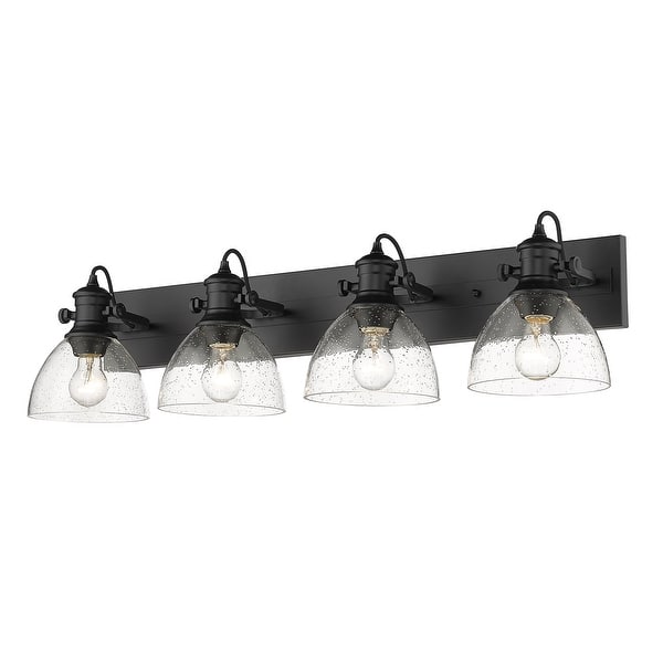 slide 2 of 4, Golden Lighting Hines 4 Light 35" Wide Bathroom Vanity Light Matte Black