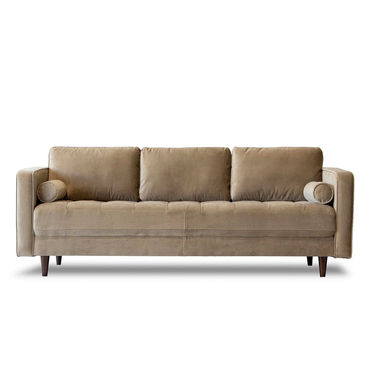 Ashcroft Thompson Mid-Century Modern Pillow Back Velvet Sofa