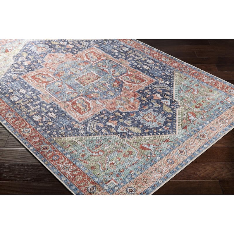 Livabliss Vintage Amelie Medallion Washable Area Rug