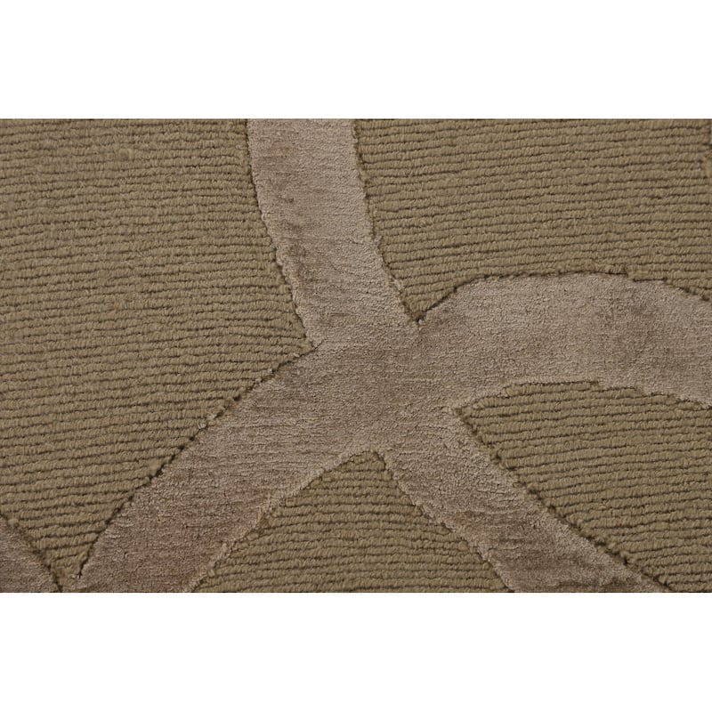 Geometric Modern Area Rug Handmade Oriental Wool Carpet - 9'0" x 11'9"