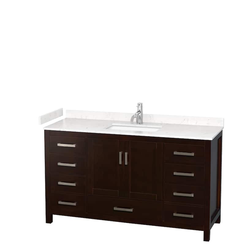 Wyndham Collection Sheffield 60" Single Bathroom Vanity, Carrara