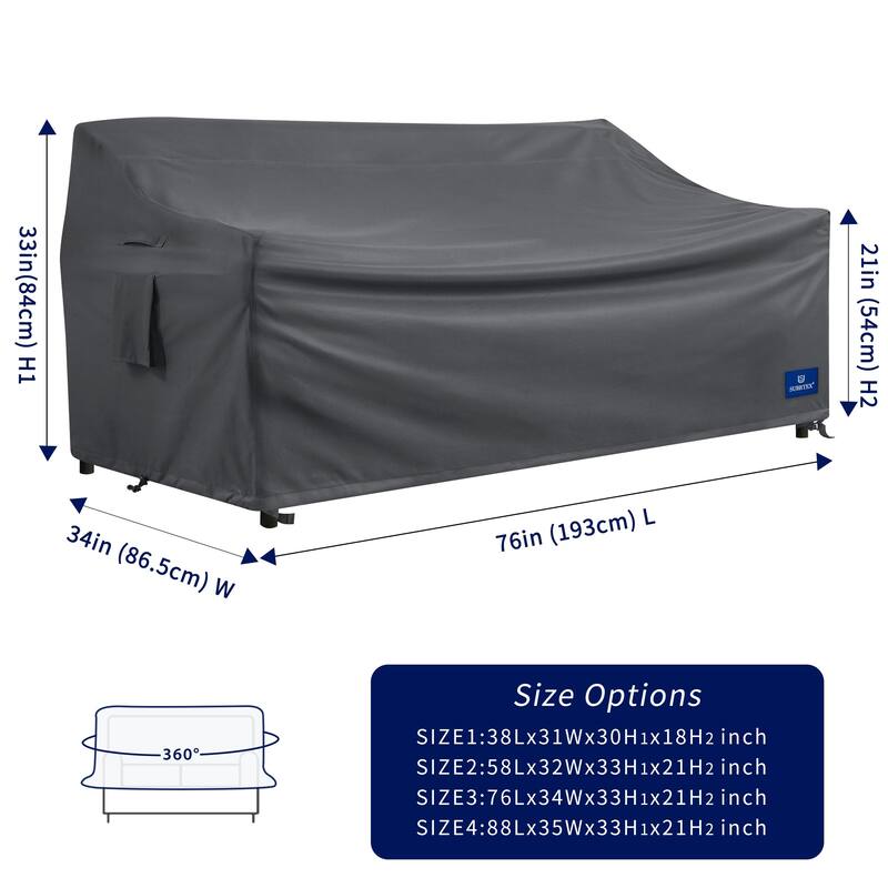 Subrtex Outdoor Sofa Cover Waterproof Couch Cover Patio Furniture Protector