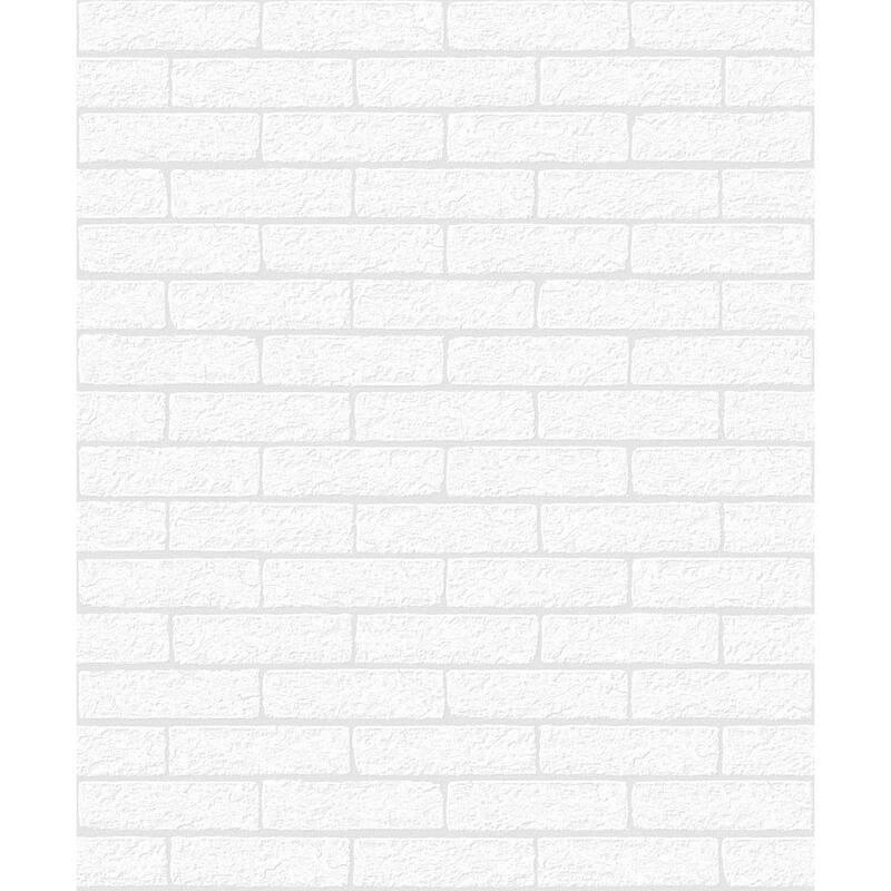 Seabrook Designs Off-White Limestone Brick Paintable Unpasted Wallpaper - 20.9 in. W x 33 ft. L - 20.9 in. W x 33 ft. L - Off-White