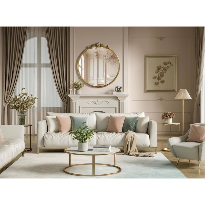 Isabeau Vintage Round Resin Mirror